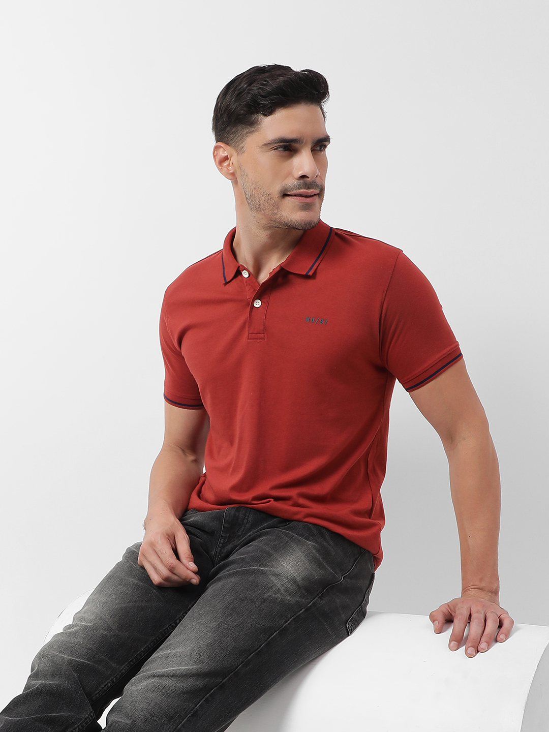 Numero Uno Men Striped Black T-Shirt